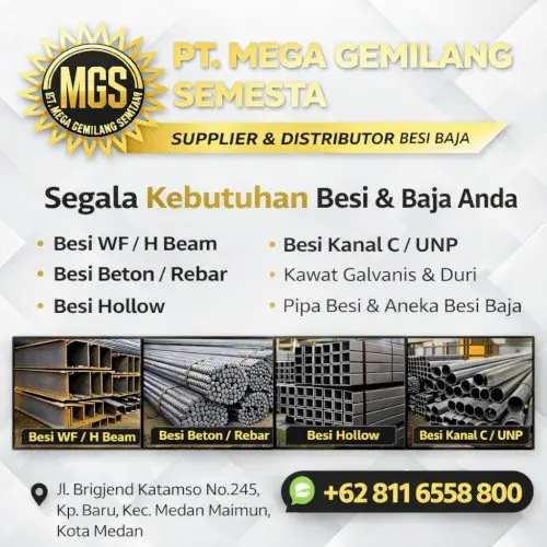 Distributor Besi Medan Terlengkap | PT Mega Gemilang Semesta Supplier Baja